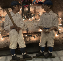 Vintage Baseball Player Andirons